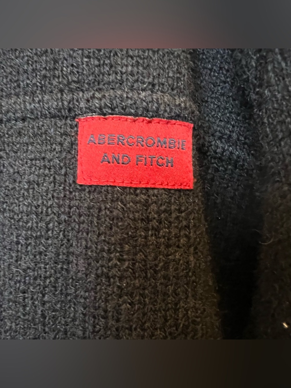 Vintage 90s Abercrombie Fitch Wool Sweater Men's XL Heavy 1/4 Zip Blue HONG KONG - Picture 3 of 11